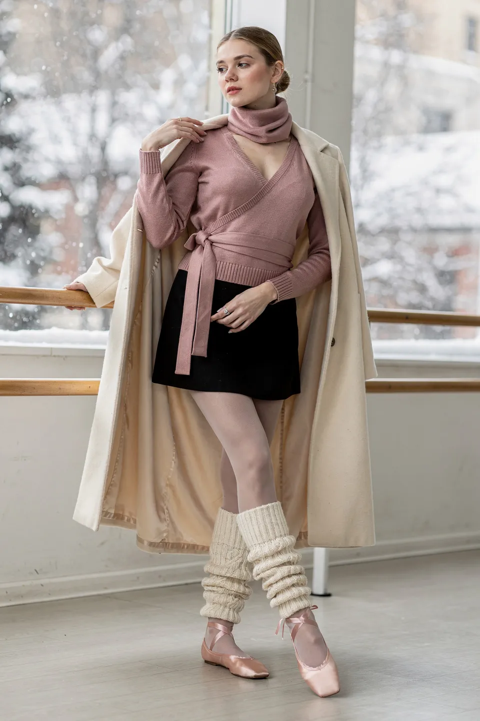 Ballet Studio Wrap Sweater Look