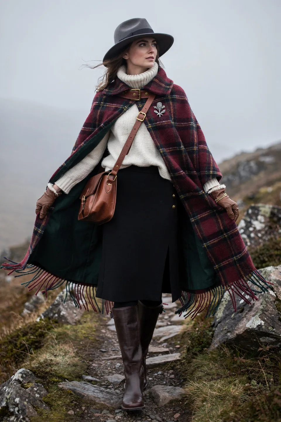 Highland Tartan Cape Outfit