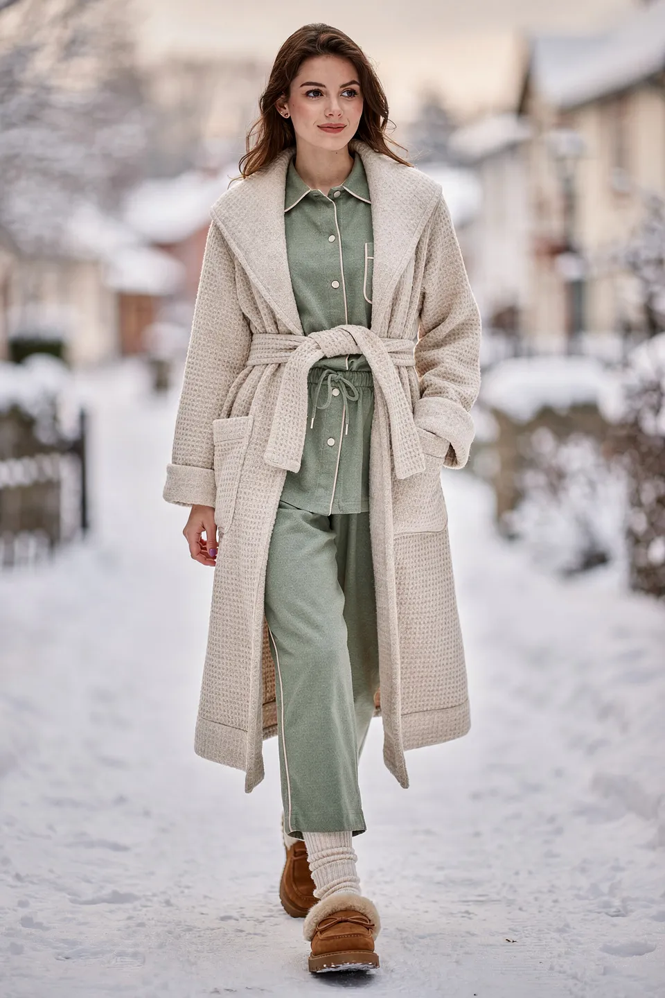 Cozy Robe and Pajama Set Look