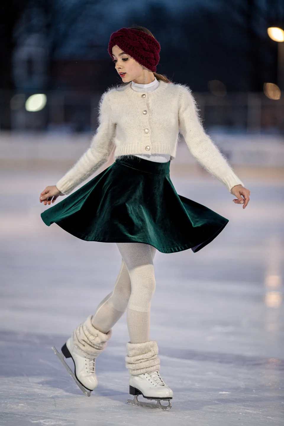 Velvet Skater Skirt Ice Rink Look